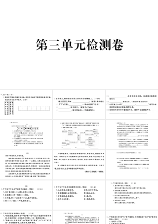 （山西专版）秋八年级语文上册 第三单元检测卷课件 新人教版-新人教版初中八年级上册语文课件