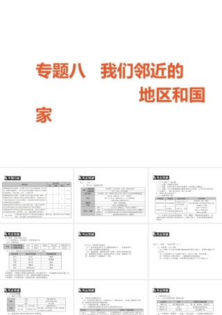 （广东专版）中考地理 中考解读 专题复习八 我们邻近的和国家课件-人教版初中九年级全册地理课件