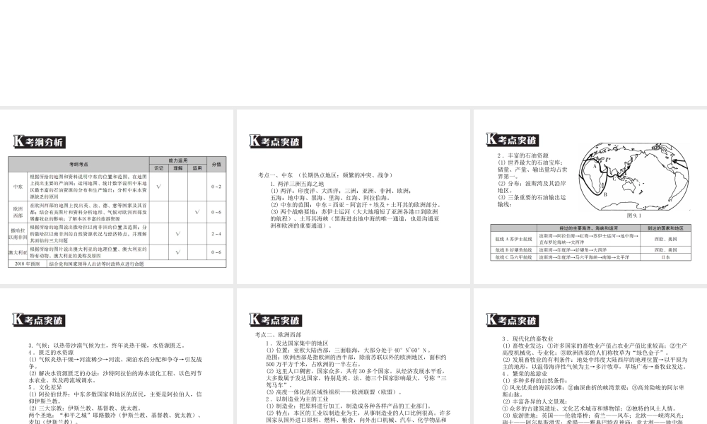 （广东专版）中考地理 中考解读 专题复习九 东半球其他的地区和国家课件-人教版初中九年级全册地理课件