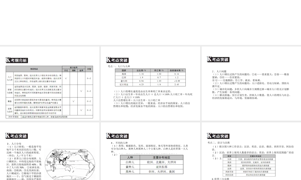 （广东专版）中考地理 中考解读 专题复习六 居民与聚落发展与合作课件-人教版初中九年级全册地理课件