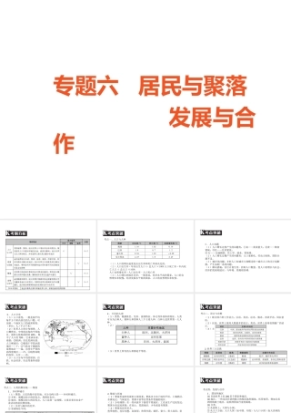 （广东专版）中考地理 中考解读 专题复习六 居民与聚落发展与合作课件-人教版初中九年级全册地理课件