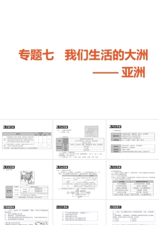 （广东专版）中考地理 中考解读 专题复习七 我们生活的大洲 亚洲课件-人教版初中九年级全册地理课件