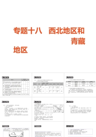 （广东专版）中考地理 中考解读 专题复习十八 西北地区和 青藏地区课件-人教版初中九年级全册地理课件