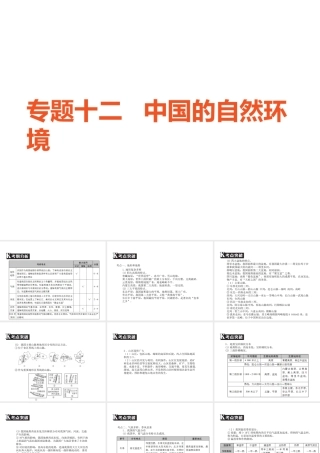 （广东专版）中考地理 中考解读 专题复习十二 中国的自然环境课件-人教版初中九年级全册地理课件