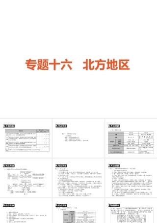 （广东专版）中考地理 中考解读 专题复习十六 北方地区课件-人教版初中九年级全册地理课件