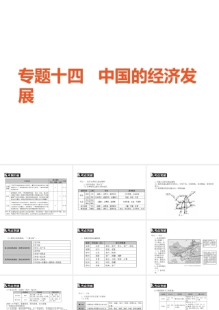 （广东专版）中考地理 中考解读 专题复习十四 中国的经济发展课件-人教版初中九年级全册地理课件