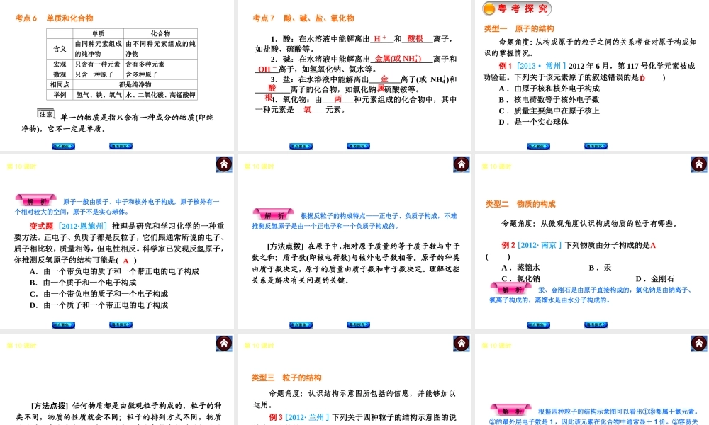 （广东专版）中考化学教材化总复习 主题二 物质构成的秘密课件
