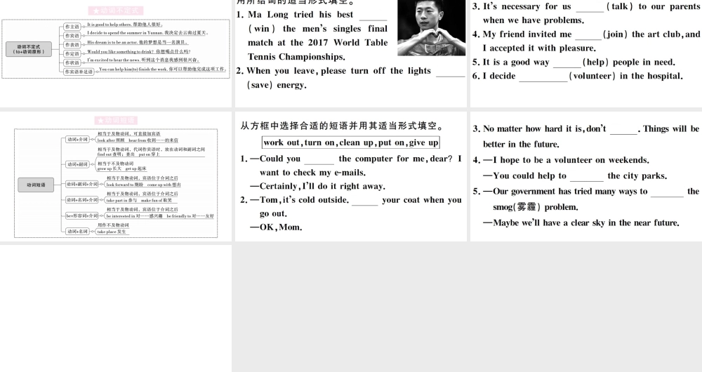 （山西专版）八年级英语下册 Unit 2 I’ll help to clean up the city parks单元语法习题课件（新版）人教新目标版-（新版）人教新目标版初中八年级下册英语课件