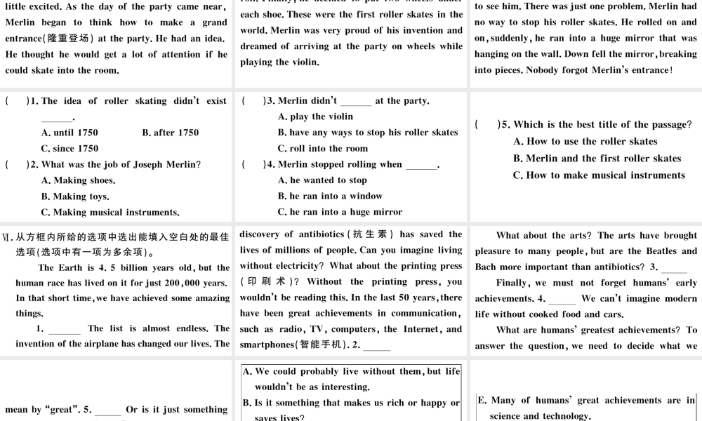 （山西专版）秋九年级英语全册 Unit 6 When was it invented第四课时习题课件（新版）人教新目标版-（新版）人教新目标版初中九年级全册英语课件