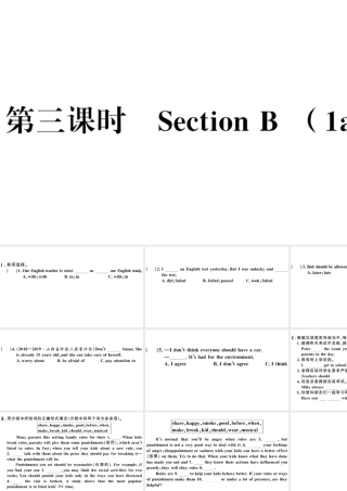 （山西专版）秋九年级英语全册 Unit 7 Teenagers should be allowed to choose their own clothes第三课时习题课件（新版）人教新目标版-（新版）人教新目标版初中九年级全册英语课件