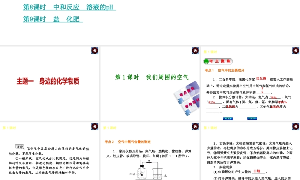 （广东专版）中考化学教材化总复习 主题一 身边的化学物质课件