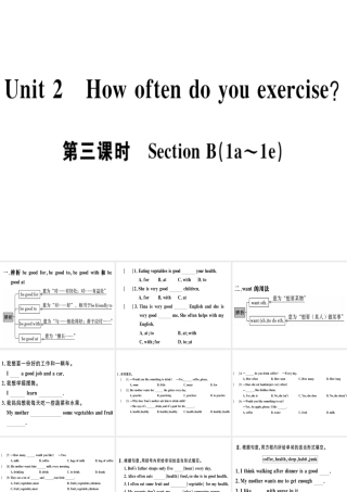 （广东专版）秋八年级英语上册 Unit 2 How often do you exercise（第3课时）习题课件 （新版）人教新目标版-（新版）人教新目标版初中八年级上册英语课件