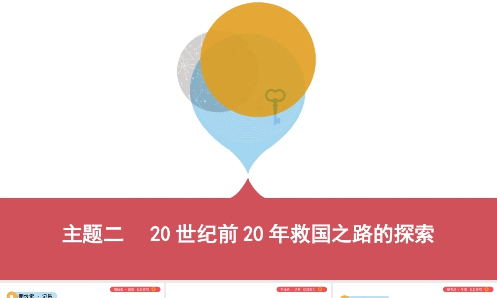 （山西专用）中考历史一轮复习 第二单元 中国近代史（至）主题二 20世纪前20年救国之路的探索课件-人教版初中九年级全册历史课件