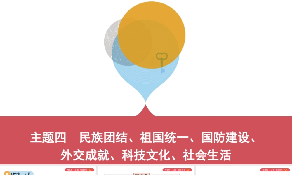 （山西专用）中考历史一轮复习 第三单元 中国现代史（至今）主题四 民族团结、祖国统一、国防建设、外交成就、科技文化、社会生活课件-人教版初中九年级全册历史课件