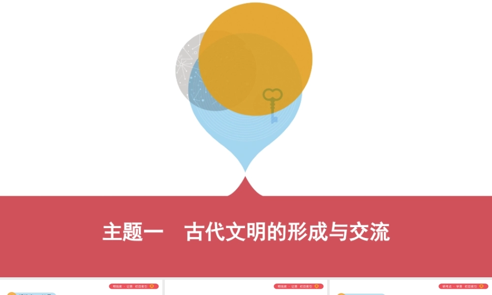 （山西专用）中考历史一轮复习 第四单元 世界古代史（三四百万年前至15世纪末）主题一 古代文明的形成与交流课件-人教版初中九年级全册历史课件