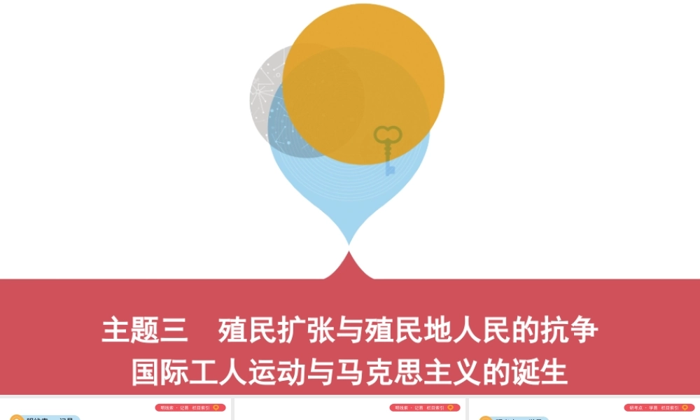 （山西专用）中考历史一轮复习 第五单元 世界近代史（16世纪初至19世纪末）主题三 殖民扩张与殖民地人民的抗争 国际工人运动与马克思主义的诞生课件-人教版初中九年级全册历史课件