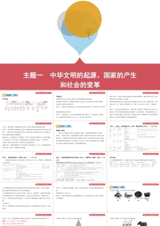 （山西专用）中考历史一轮复习 第一单元 中国古代史（前）主题一 中华文明的起源、国家的产生和社会的变革课件-人教版初中九年级全册历史课件