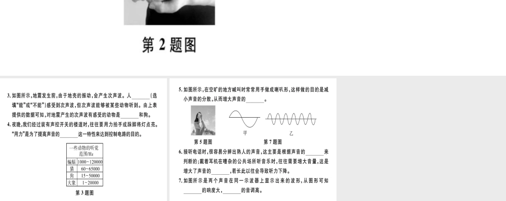 （广东专用）八年级物理上册 第二章 第2节 声音的特性8分钟小练习课件 （新版）新人教版-（新版）新人教版初中八年级上册物理课件