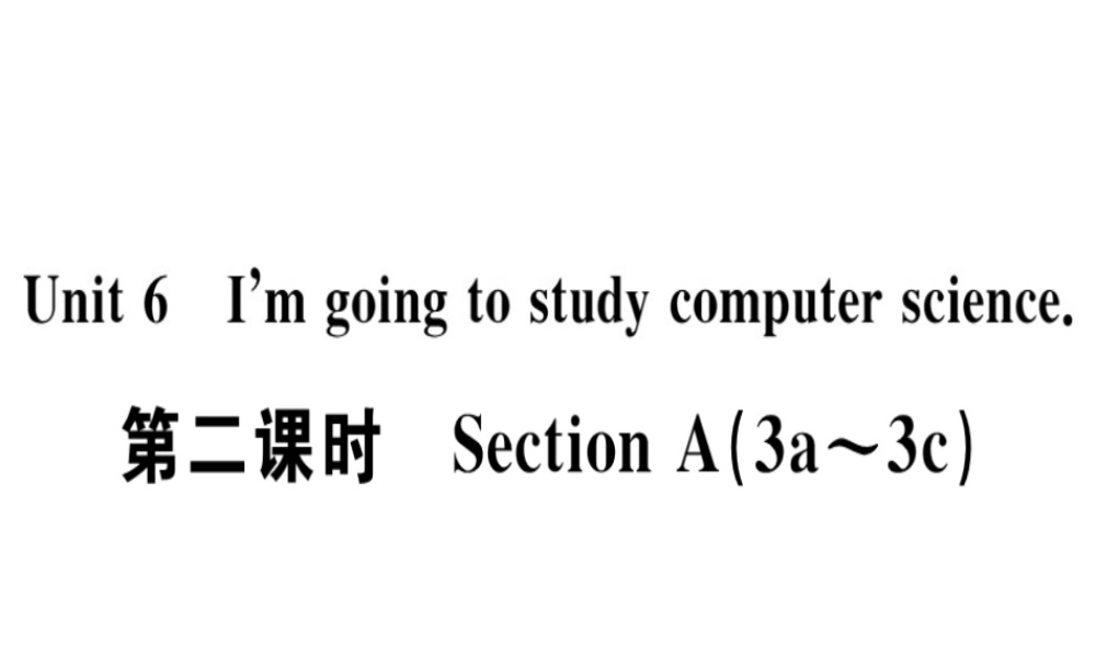 （广东专版）秋八年级英语上册 Unit 6 I’m going to study computer science（第2课时）习题课件 （新版）人教新目标版-（新版）人教新目标版初中八年级上册英语课件