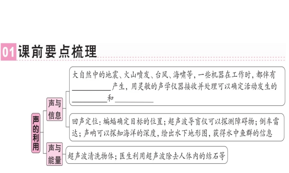 （广东专用）八年级物理上册 第二章 第3节 声的利用习题课件 （新版）新人教版-（新版）新人教版初中八年级上册物理课件