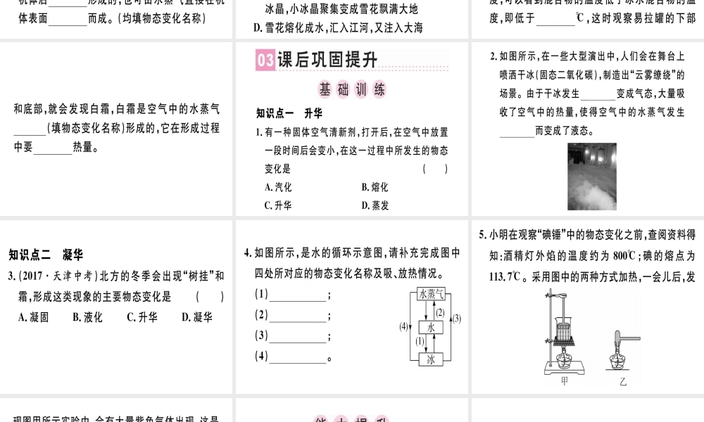 （广东专用）八年级物理上册 第三章 第4节 升华和凝华习题课件 （新版）新人教版-（新版）新人教版初中八年级上册物理课件