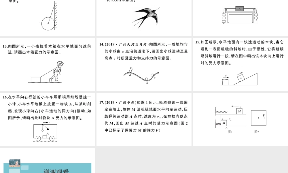 （广东专版）春八年级物理下册 第八章 运动和力 微专题一 力的作图同步练习课件 （新版）新人教版-（新版）新人教版初中八年级下册物理课件