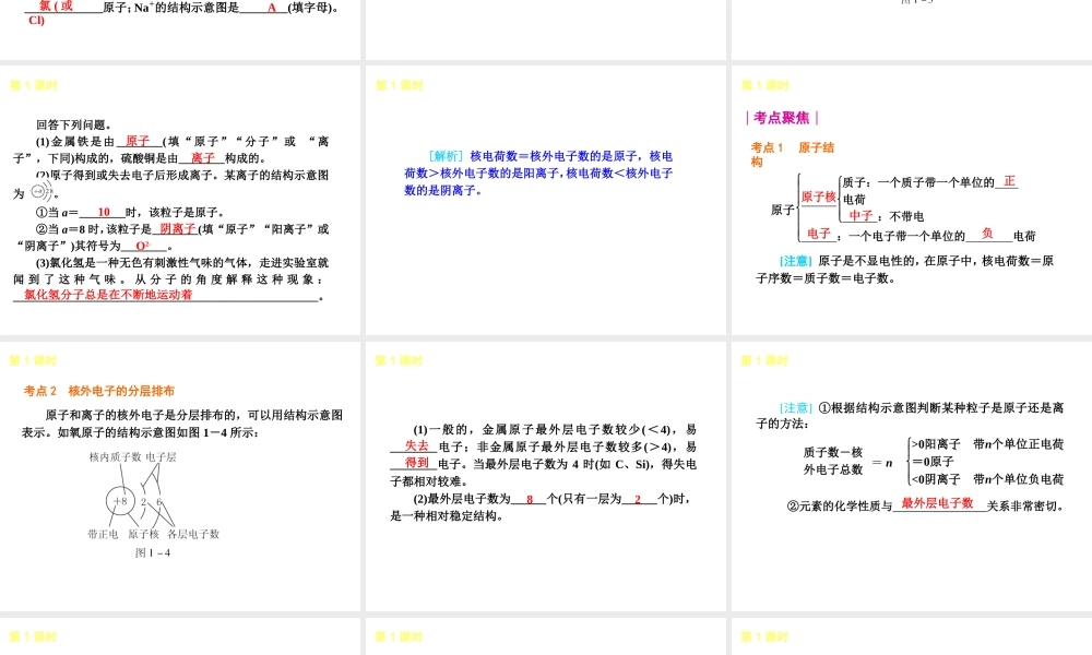 （广东专用）2013届中考化学复习方案 主题一 物质构成的奥秘课件