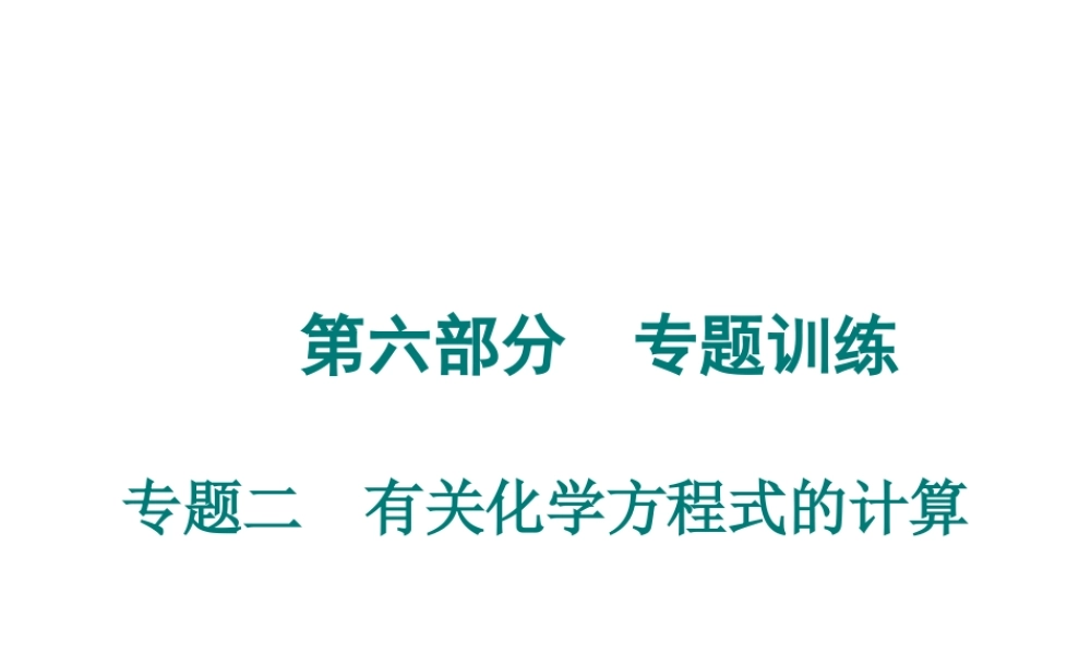 （广东专用）2015年中考化学参考复习 第六部分 专题二 有关化学方程式的计算课件