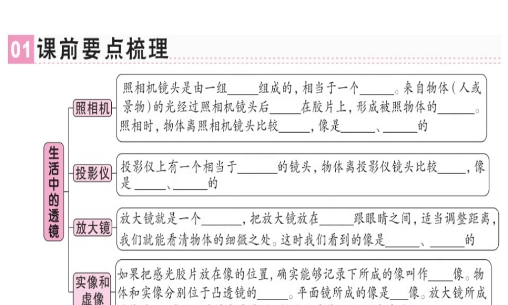 （广东专用）八年级物理上册 第五章 第2节 生活中的透镜习题课件 （新版）新人教版-（新版）新人教版初中八年级上册物理课件