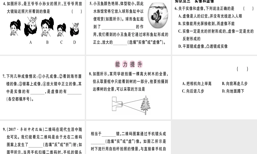 （广东专用）八年级物理上册 第五章 第2节 生活中的透镜习题课件 （新版）新人教版-（新版）新人教版初中八年级上册物理课件