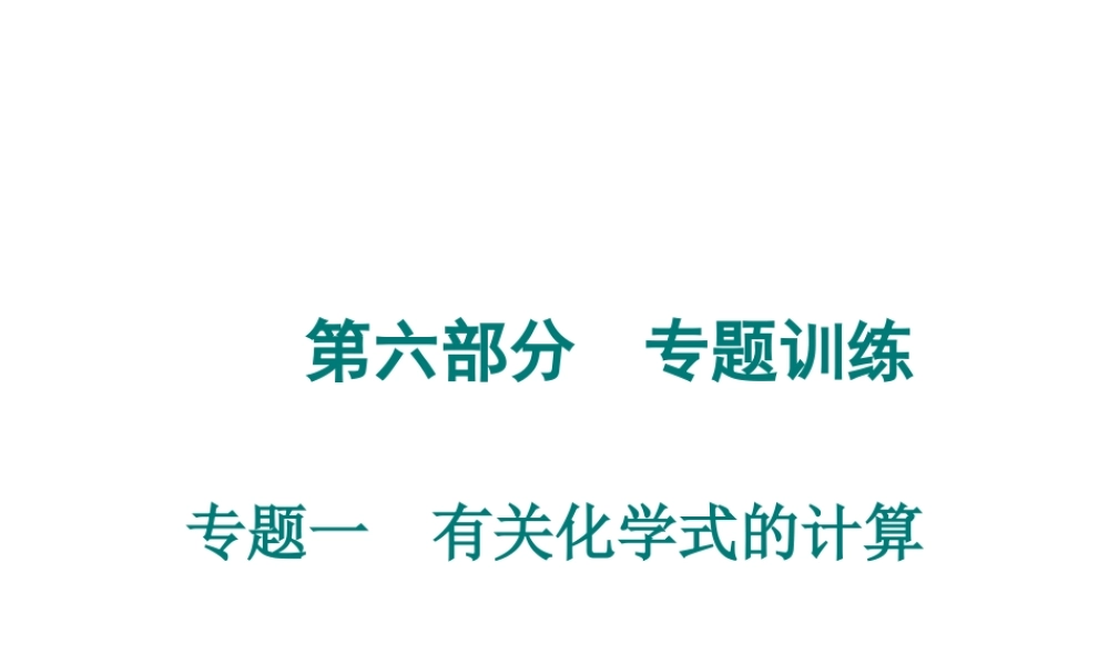 （广东专用）2015年中考化学参考复习 第六部分 专题一 有关化学式的计算课件