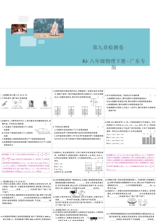 （广东专版）春八年级物理下册 第九章 压强检测卷习题课件 （新版）新人教版-（新版）新人教版初中八年级下册物理课件