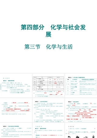（广东专用）2015年中考化学参考复习 第四部分 第三节 化学与生活课件