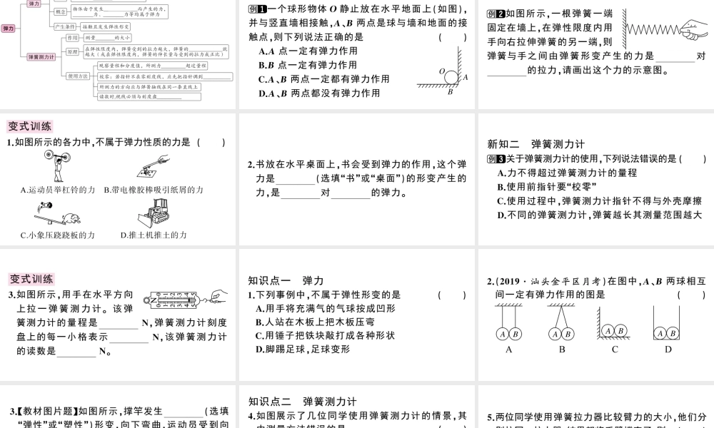 （广东专版）春八年级物理下册 第七章 力 第2节 弹力同步练习课件 （新版）新人教版-（新版）新人教版初中八年级下册物理课件