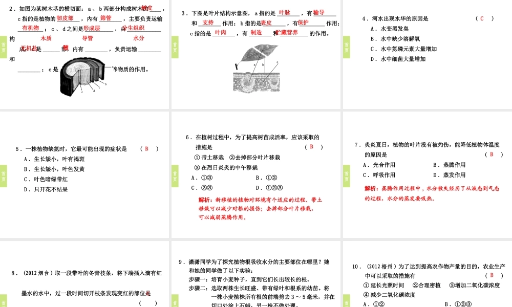 （小复习）浙江省2014年中考科学专题复习 第5课 新陈代谢二课件