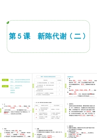 （小复习）浙江省2014年中考科学专题复习 第5课 新陈代谢二课件