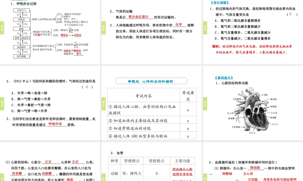 （小复习）浙江省2014年中考科学专题复习 第6课 新陈代谢三课件