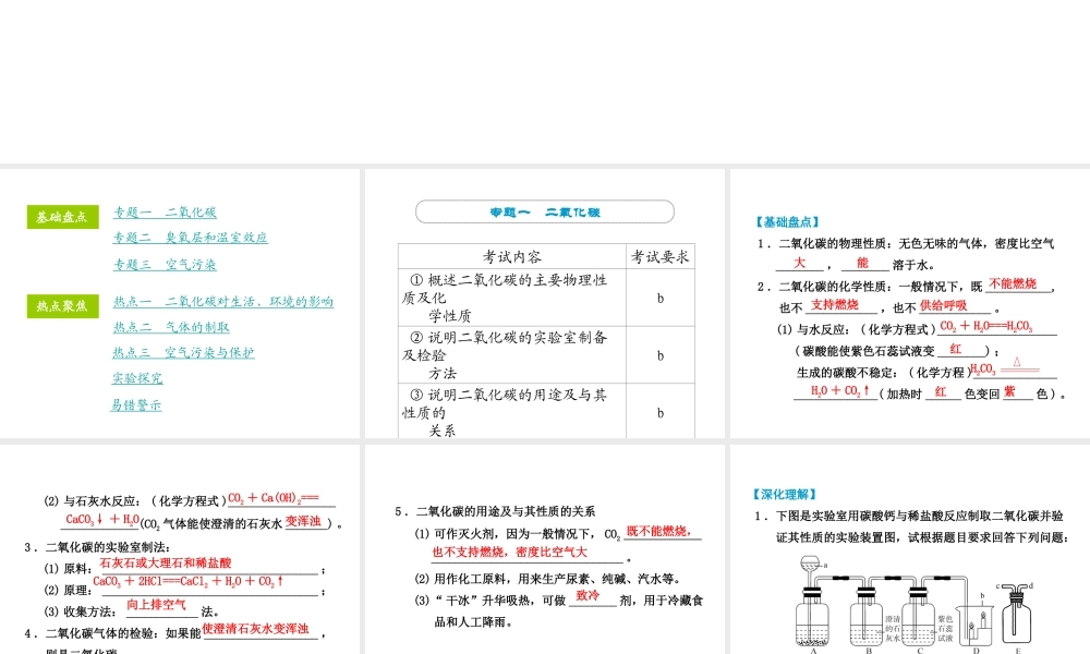 （小复习）浙江省2014年中考科学专题复习 第33课 空气二课件