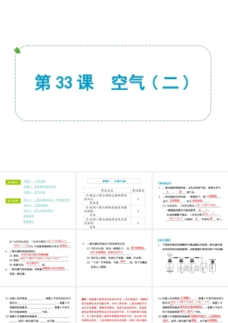 （小复习）浙江省2014年中考科学专题复习 第33课 空气二课件