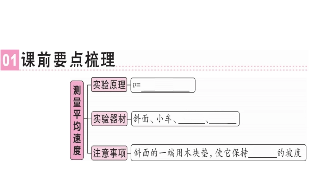 （广东专用）八年级物理上册 第一章 第4节 测量平均速度习题课件 （新版）新人教版-（新版）新人教版初中八年级上册物理课件
