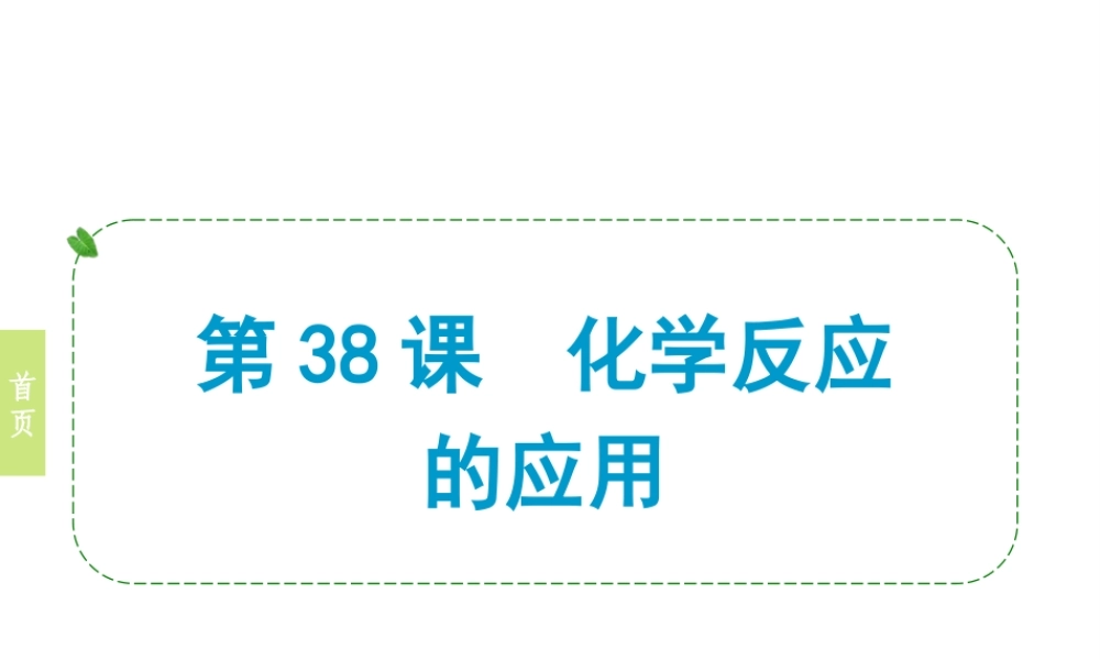 （小复习）浙江省2014年中考科学专题复习 第38课 化学反应的应用课件