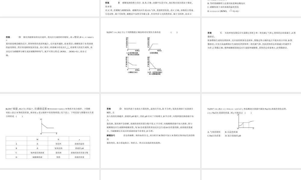 （广东专用）中考化学复习 专题十九 化学图表题（试卷部分）课件-人教版初中九年级全册化学课件