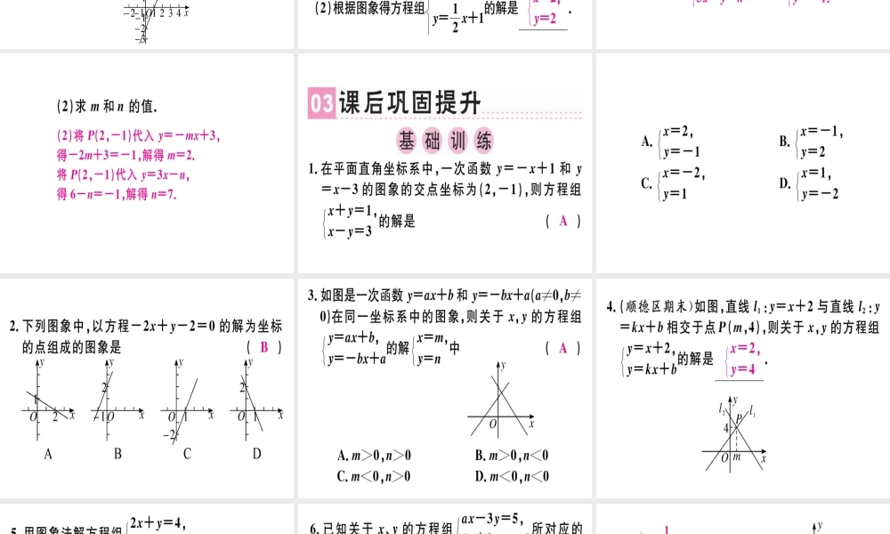 （广东专版）秋八年级数学上册 第五章《二元一次方程组》5.6 二元一次方程与一次函数习题讲评课件 （新版）北师大版-（新版）北师大版初中八年级上册数学课件
