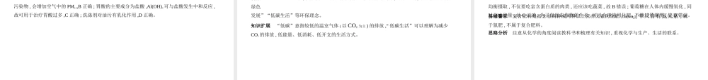 （广东专用）中考化学复习 专题十一 化学与生活（试卷部分）课件-人教版初中九年级全册化学课件
