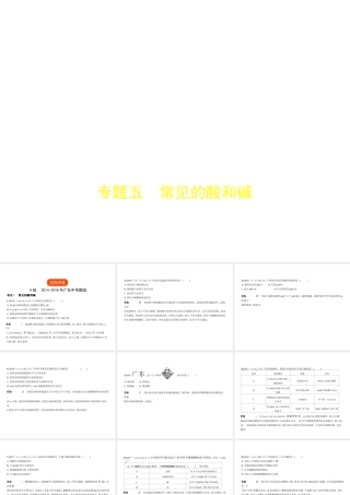 （广东专用）中考化学复习 专题五 常见的酸和碱（试卷部分）课件-人教版初中九年级全册化学课件