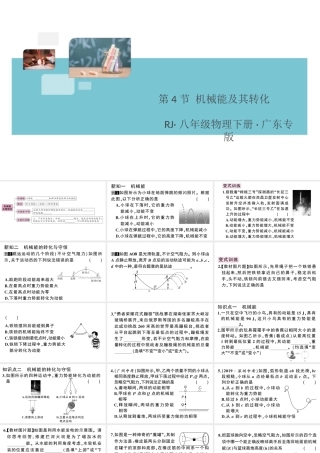 （广东专版）春八年级物理下册 第十一章 功和机械能 第4节 机械能及其转化同步练习课件 （新版）新人教版-（新版）新人教版初中八年级下册物理课件