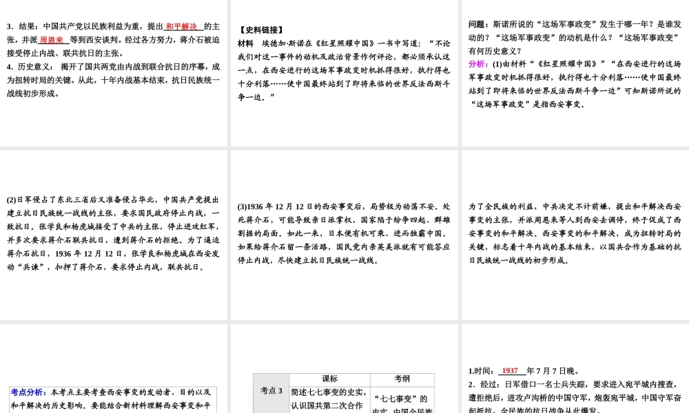 （广东专用）中考历史高分突破复习 第二部分 中国近代史 第六单元 中华民族的抗日战争（讲义）课件-人教版初中九年级全册历史课件