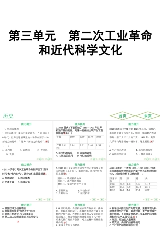 （广东专用）中考历史高分突破复习 第五部分 世界近代史 第三单元 第二次工业革命和近代科学文化（提升练）课件-人教版初中九年级全册历史课件