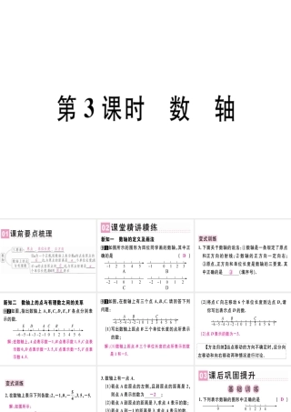 （广东专用）秋七年级数学上册 第一章 有理数 第3课时 数轴课堂精讲课件 （新版）新人教版-（新版）新人教版初中七年级上册数学课件