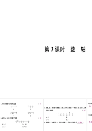 （广东专用）秋七年级数学上册 第一章 有理数 第3课时 数轴习题讲评课件 （新版）新人教版-（新版）新人教版初中七年级上册数学课件